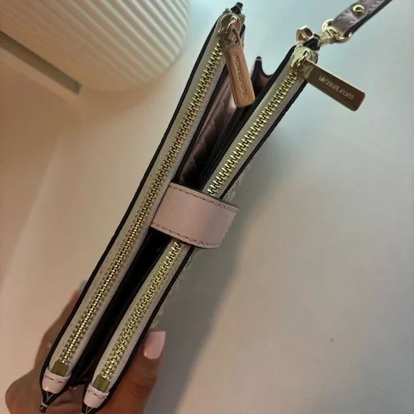Michael Kors Blush and Gray Monogram Wristlet - Picture 4 of 5